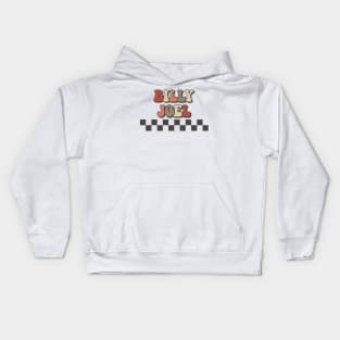 Billy Joel Checkered Retro Groovy Style Kids Hoodie